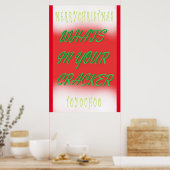 Kerst poster ontwerp in groen rood wit tekst (Keuken)
