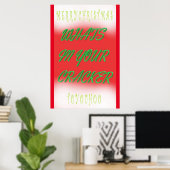 Kerst poster ontwerp in groen rood wit tekst (Thuiskantoor)