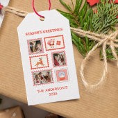 Kerst Postzegel 3 Foto Collage Kerstmis Cadeaulabel