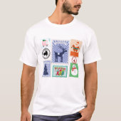 Kerst Postzegel Collage uit het Verleden T-shirt (Voorkant)