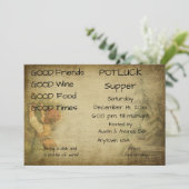 Kerst Pot Luck Avondmaal Feest Kaart (Staand voorkant)