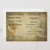 Kerst Pot Luck Dinerfeest Kaart (Voorkant)