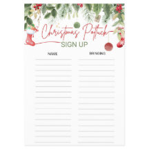 Kerst Potluck Aanmeldblad Xmas Dinner List