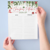 Kerst Potluck Aanmeldblad Xmas Dinner List Flyer (Hand)