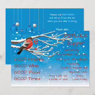 Kerst Potluck Avondmaal Feest Kaart