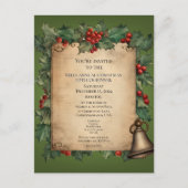 Kerst Potluck Diner Oude Wereld Scroll Uitnodiging (Voorkant)