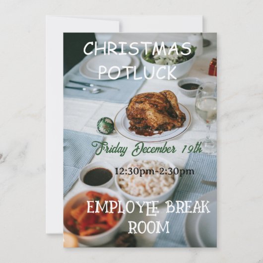 Kerst Potluck Uitnodiging (Voorkant)