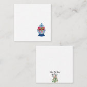 Kerst Potpourri Vaas Chinoiserie Blauw en Wit  Notitiekaartje (Voorkant / Achterkant)
