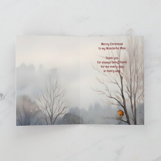 Kerst Prachtige moeder Engels Robin Kaart (Binnen)