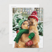 Kerst Prairie Honden Uitnodiging Briefkaart (Voorkant / Achterkant)