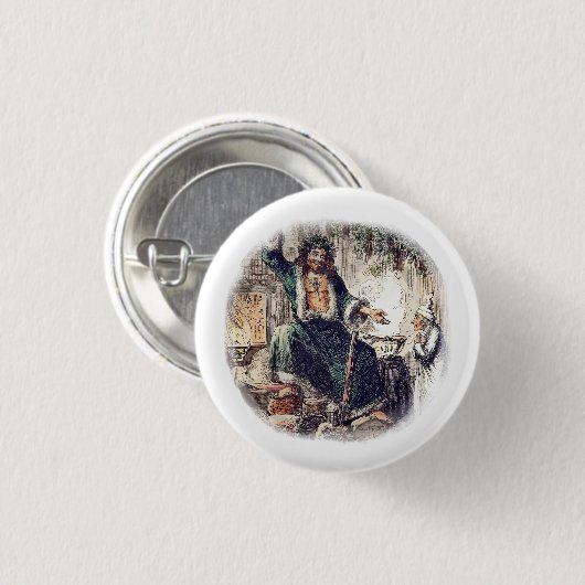 Kerst presenteren met scrolloge ronde button 3,2 cm (Voorkant /achterkant)