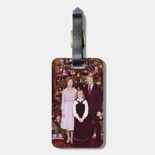 Kerst President James Jimmy Carter Witte Huis Bagagelabel (Achterkant verticaal)