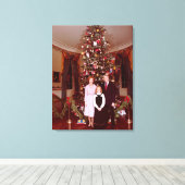 Kerst President James Jimmy Carter Witte Huis Canvas Afdruk (Insitu (Houten vloer))