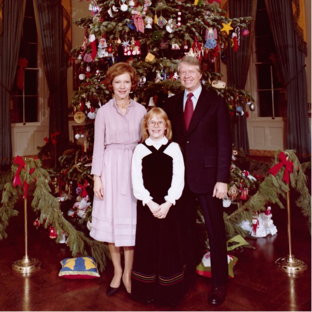Kerst President James Jimmy Carter Witte Huis Fotobeeldje Magneet (Voorkant)