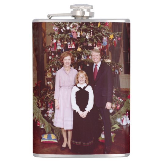 Kerst President James Jimmy Carter Witte Huis Heupfles (Voorkant)
