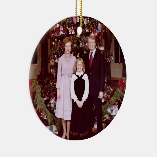 Kerst President James Jimmy Carter Witte Huis Keramisch Ornament (Rechts)