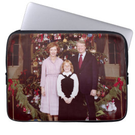 Kerst President James Jimmy Carter Witte Huis Laptop Sleeve
