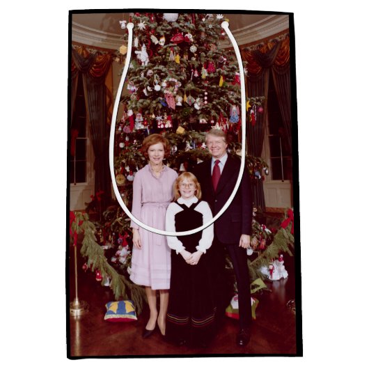 Kerst President James Jimmy Carter Witte Huis Medium Cadeauzakje (Voorkant)