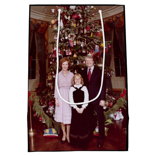 Kerst President James Jimmy Carter Witte Huis Medium Cadeauzakje (Achterkant)