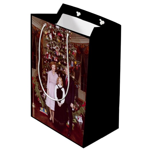 Kerst President James Jimmy Carter Witte Huis Medium Cadeauzakje (Achterkant Gekanteld)