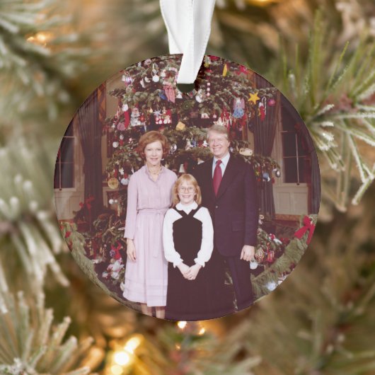 Kerst President James Jimmy Carter Witte Huis Ornament (Boom)