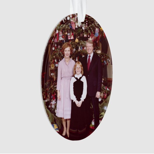 Kerst President James Jimmy Carter Witte Huis Ornament (voorkant)