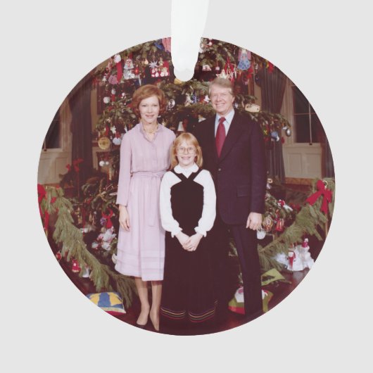 Kerst President James Jimmy Carter Witte Huis Ornament (voorkant)