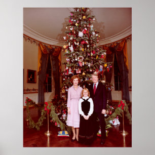 Kerst President James Jimmy Carter Witte Huis Poster