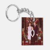 Kerst President James Jimmy Carter Witte Huis Sleutelhanger (Voorkant Links)