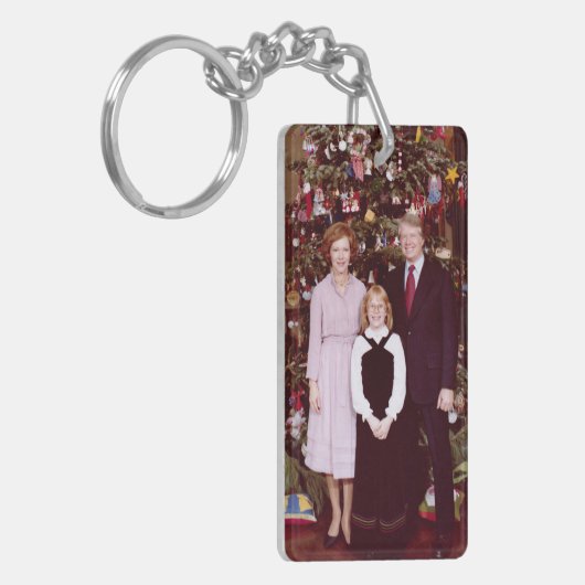 Kerst President James Jimmy Carter Witte Huis Sleutelhanger (Voorkant Links)