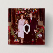 Kerst President James Jimmy Carter Witte Huis Vierkante Button 5,1 Cm (Voorkant)