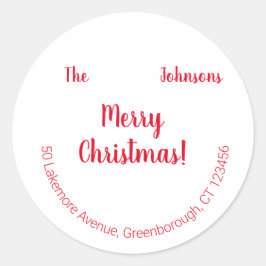 Kerst Pret Familie Retouradreslabel Ronde Sticker