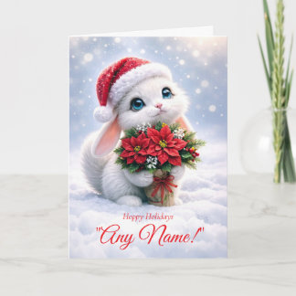 Kerst Prettige Feestdagen Mooie Konijn Konijn Naam Kaart