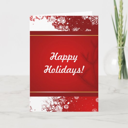 Kerst Prettige feestdagen Snow Red Achtergrond (Voorkant)