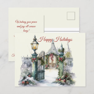 Kerst Prettige feestdagen winterscène Briefkaart