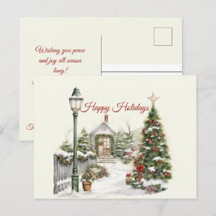 Kerst Prettige feestdagen winterscène Briefkaart