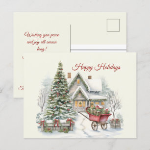 Kerst Prettige feestdagen winterscène Briefkaart
