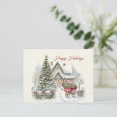 Kerst Prettige feestdagen winterscène Briefkaart (Staand voorkant)