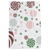 Kerst Pretzel Patroon Medium Gift Bag Cadeauzakje (Achterkant)