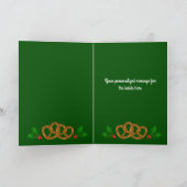 Kerst Pretzel Patroon met hulst: eigen tekst toevo Kaart (Binnen)
