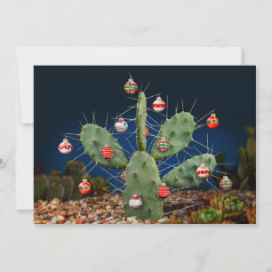 Kerst Prickly Pear, Flat, Vakantiekaart Feestdagenkaart