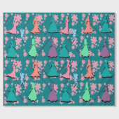 Kerst Prinses Silhouet inpakpapier (Vlak)