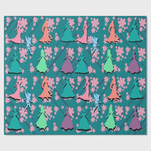 Kerst Prinses Silhouet inpakpapier (Vlak)