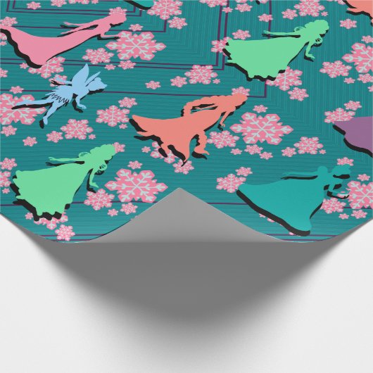 Kerst Prinses Silhouet inpakpapier (Hoek)