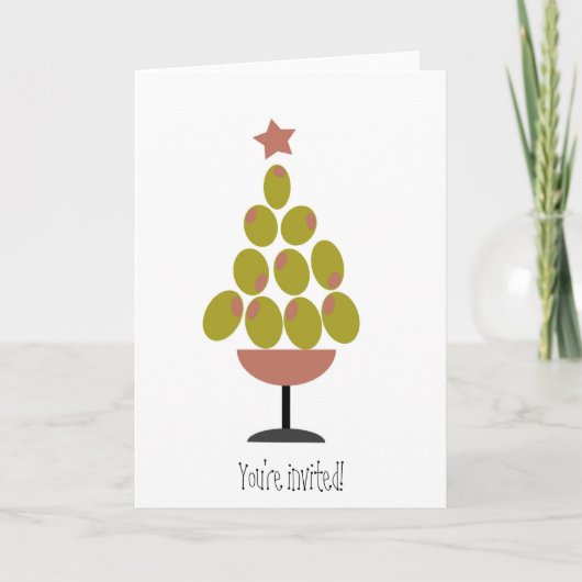 Kerst 'PROOST!' Olijfboom ontwerp Feestdagen Kaart (Voorkant)