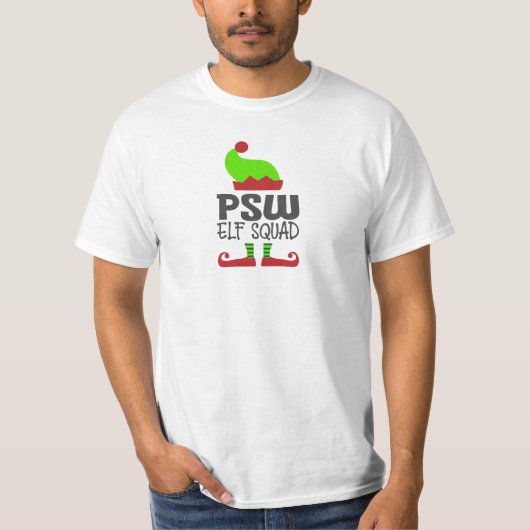 Kerst PSW Elf Squad, Persoonlijke ondersteuningswe T-shirt (Voorkant)