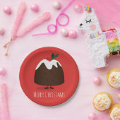 kerst pudding cartoon karakter | Papieren Bord (Feest)