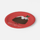 kerst pudding cartoon karakter | Papieren Bord (Gekanteld)