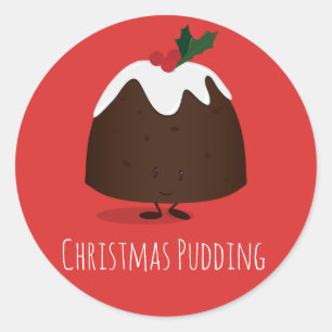 kerst pudding cartoon karakter   STICKER