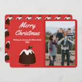 Kerst Pudding Foto Kerstmis Lachend Feestdagenkaart (Voorkant / Achterkant)